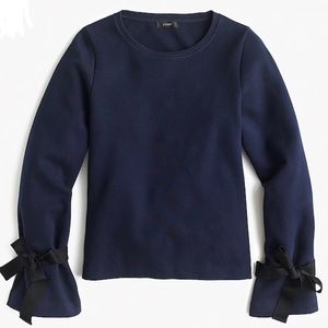 NWOT J Crew Tie Sleeves Sweatshirt Size XS